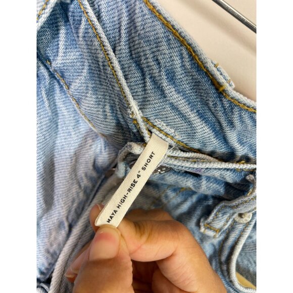 Rag & Bone 4" Maya High-Rise Denim Shorts Size 26 Light Wash Women's Casual - Picture 4 of 10